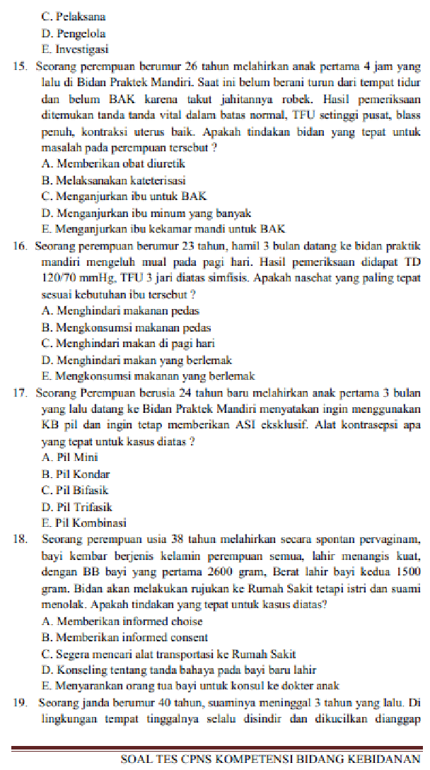 Soal Tes Kebangsaan Cpns 2014